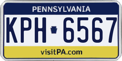 PA license plate KPH6567