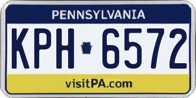 PA license plate KPH6572