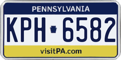 PA license plate KPH6582
