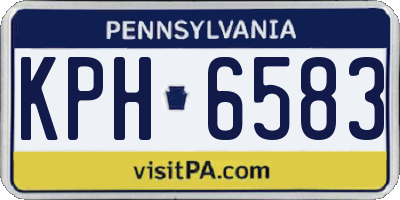 PA license plate KPH6583