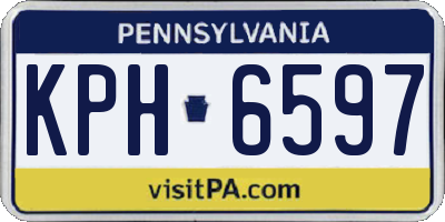PA license plate KPH6597