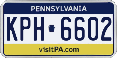 PA license plate KPH6602
