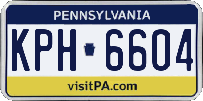 PA license plate KPH6604