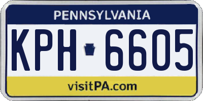 PA license plate KPH6605