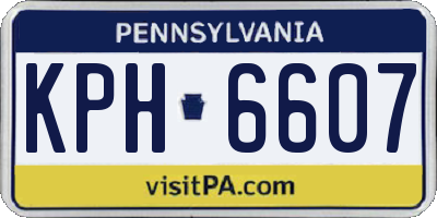 PA license plate KPH6607