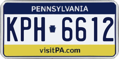 PA license plate KPH6612