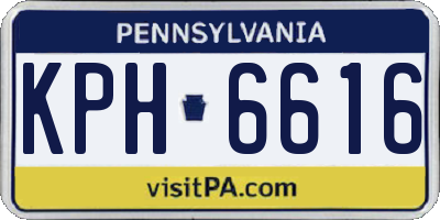 PA license plate KPH6616