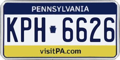 PA license plate KPH6626