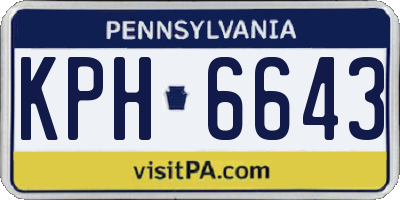 PA license plate KPH6643