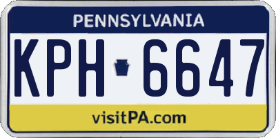 PA license plate KPH6647