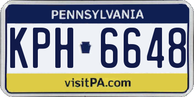 PA license plate KPH6648