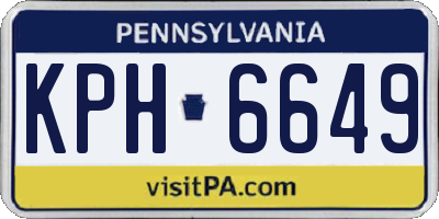 PA license plate KPH6649