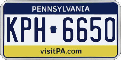 PA license plate KPH6650