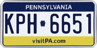 PA license plate KPH6651