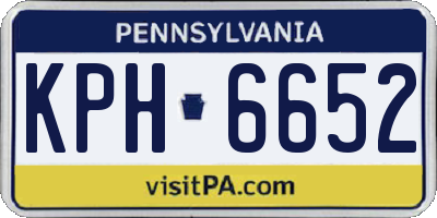 PA license plate KPH6652