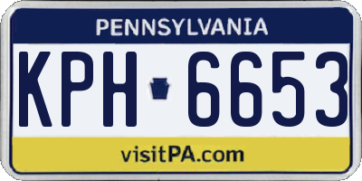 PA license plate KPH6653