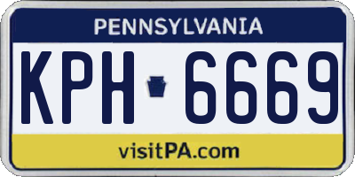 PA license plate KPH6669