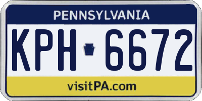 PA license plate KPH6672