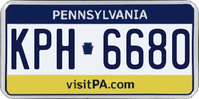 PA license plate KPH6680