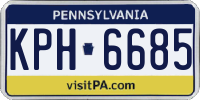 PA license plate KPH6685