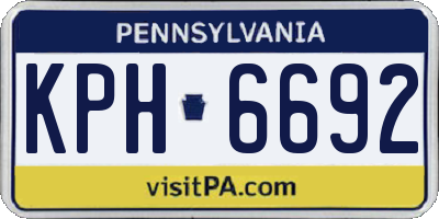 PA license plate KPH6692