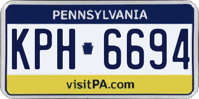 PA license plate KPH6694