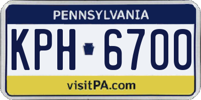 PA license plate KPH6700