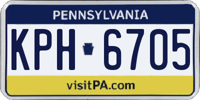 PA license plate KPH6705