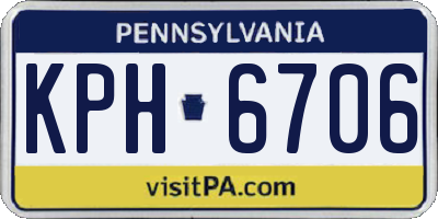 PA license plate KPH6706