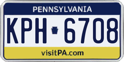 PA license plate KPH6708