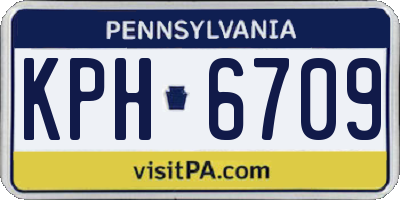 PA license plate KPH6709