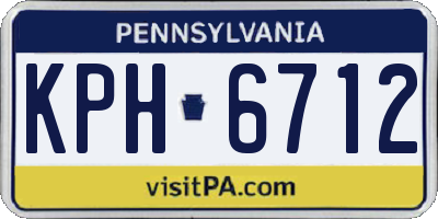 PA license plate KPH6712