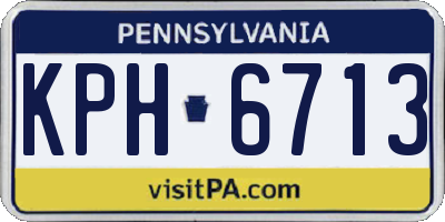 PA license plate KPH6713