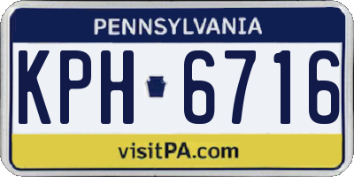 PA license plate KPH6716