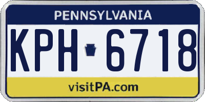 PA license plate KPH6718