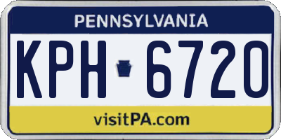 PA license plate KPH6720