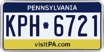 PA license plate KPH6721