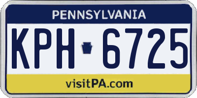 PA license plate KPH6725