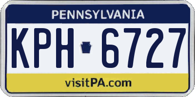 PA license plate KPH6727