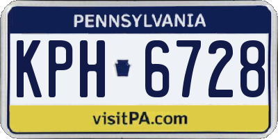 PA license plate KPH6728