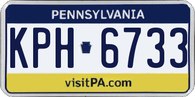 PA license plate KPH6733