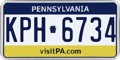 PA license plate KPH6734