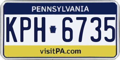 PA license plate KPH6735