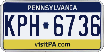PA license plate KPH6736