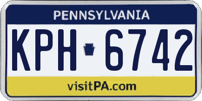 PA license plate KPH6742