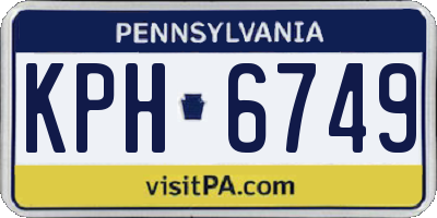 PA license plate KPH6749