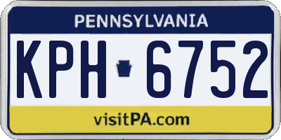 PA license plate KPH6752