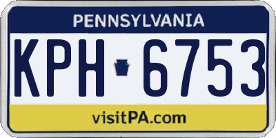 PA license plate KPH6753