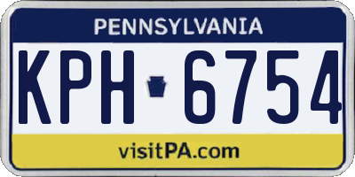 PA license plate KPH6754