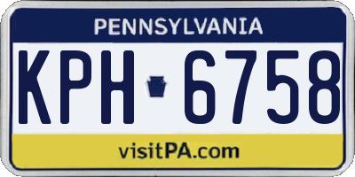PA license plate KPH6758